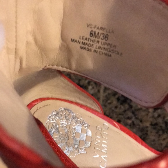 Vince Camuto Red Strappy Ankle Heels size 6 - Picture 4 of 6